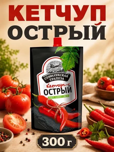 Кетчуп Острый, 300 грамм, 1 пачка