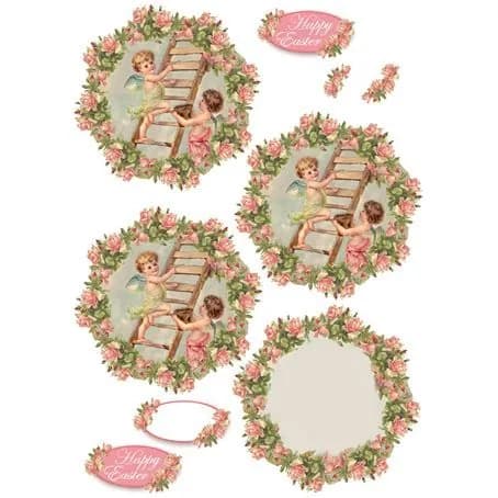 Бумага для папертоля STAMPERIA "3D Decoration", Happy Easter, с высечкой