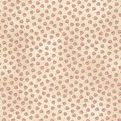 Ткань для пэчворка PEPPY 4514, 50*55 см, 100% хлопок, цв.персиковый/сердечки (103)