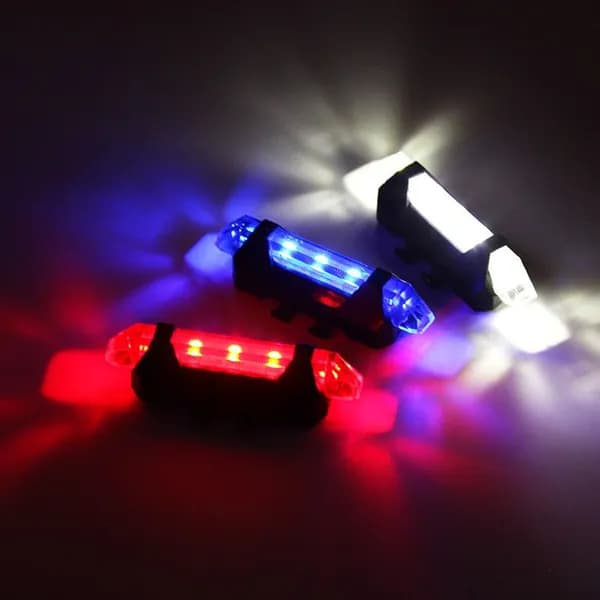 Перезаряжаемый задний фонарь для велосипеда с USB сигнальный фонарь красного/белого/синего цвета