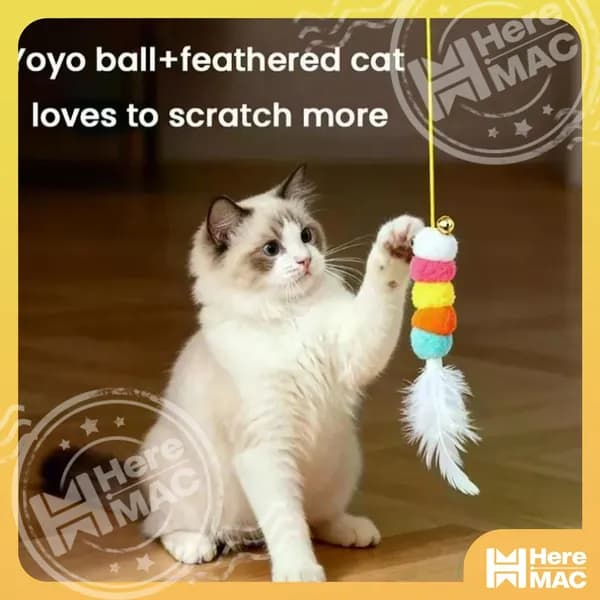 Игрушки для кошек удочка на присоске,Выдвижная подвесная дверь,забавная палочка для котят, эластичная веревка в форме стрекозы, колокольчик с перьями,дразнящая палочка