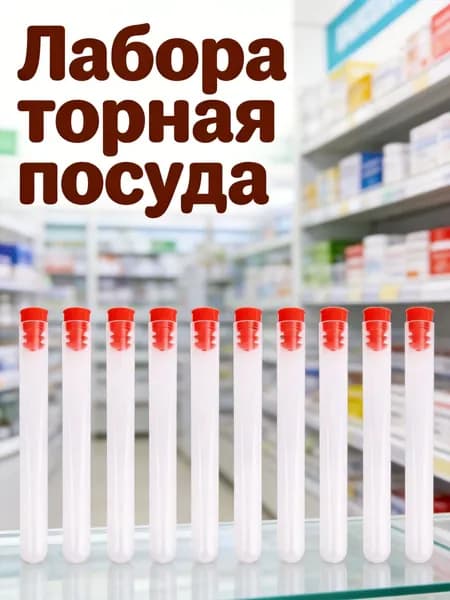 Пластиковые пробирки с герметичной красной крышкой для хранения, набор из 20 штук