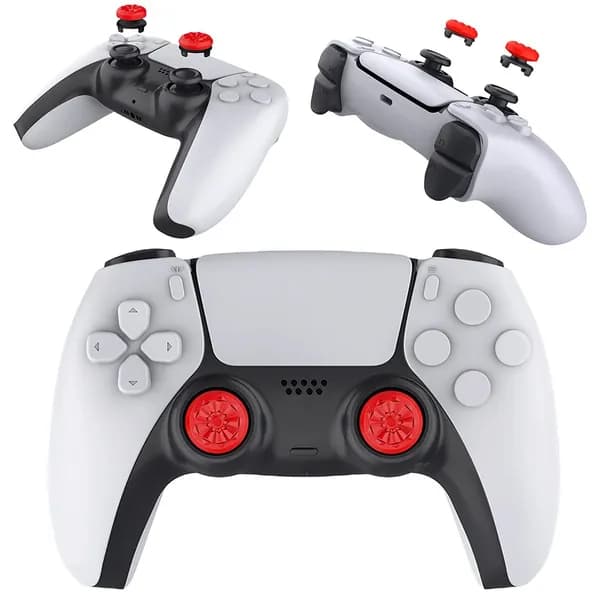 Колпачки для стиков контроллера PlayStation 4 и PlayStation 5 красного цвета из пластика и термоэластопласта