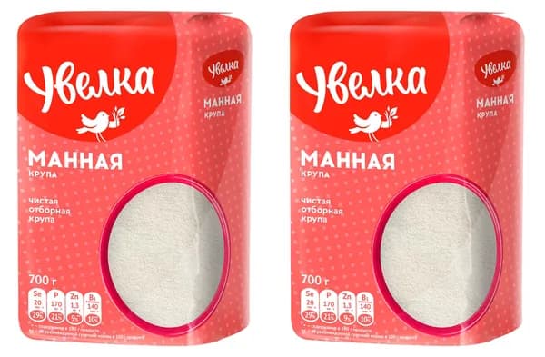 Увелка Крупа манная, 700 г, 2 шт