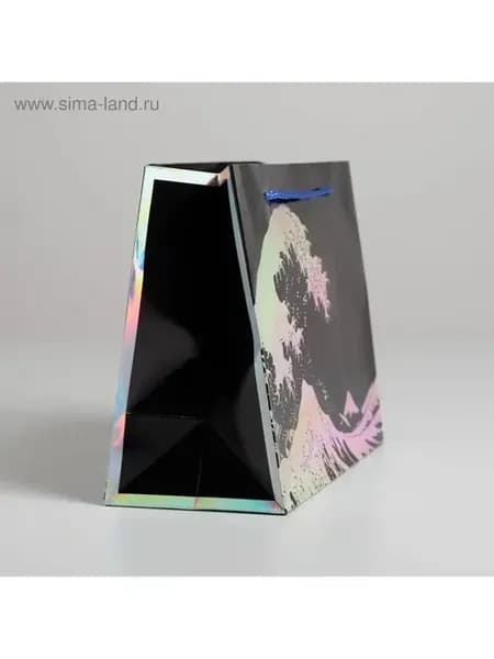 Голографический подарочный пакет морская тематика
