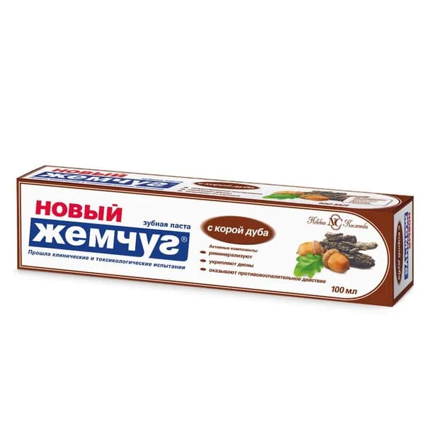 Новый жемчуг Зубная паста Кора дуба 100 мл