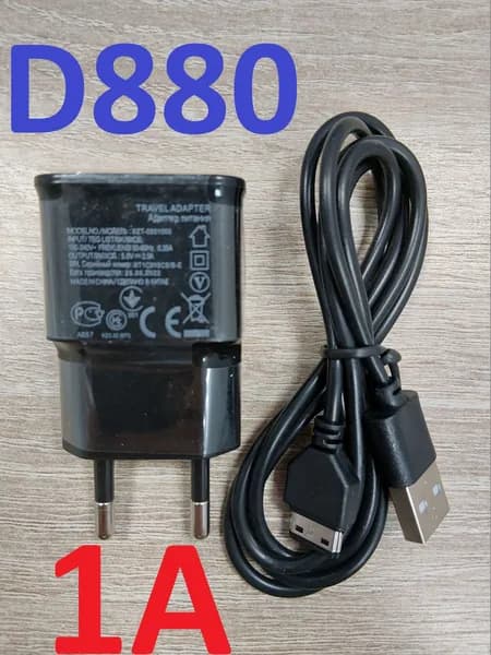 Мобильный телефон -2in1 СЗУ + USB Кабель Samsun D880 -1А (1 метр. черный) APCBS10BBE, APCBS10BSE, ATADS10EBE, черный