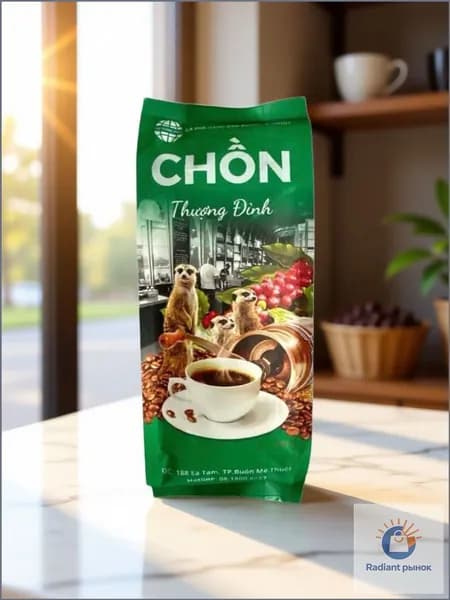 Молотый кофе из Вьетнама "Ca Phe Chon Xanh" (Зеленый кофе), бренд Ban Me Thuoc, в пакете, 500 г