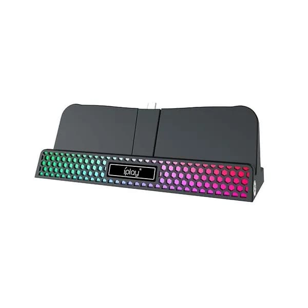 Iplay Зарядная Док-станция 3-в-1 для PlayStation Portal Remote Player с RGB-подсветкой, База для зарядки PS Portal и 2 геймпадов DualSense, Type-C