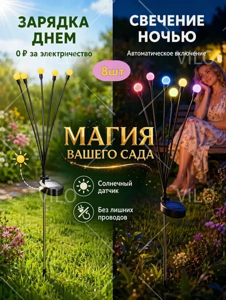 Уличный светильник, количество ламп:8шт
