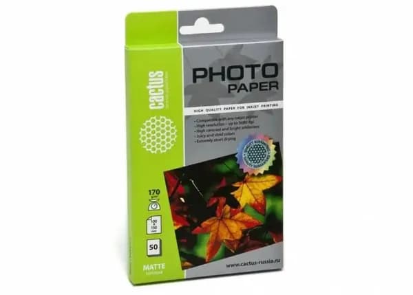 Фотобумага для струйной печати Cactus CS-MA617050 матовая, 10x15, 170 г/м2, 50 листов