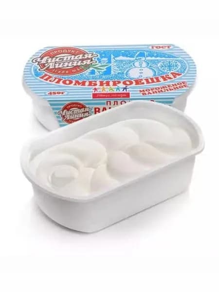 Мороженое пломбир Чистая линия Пломбироешка ваниль БЗМЖ 450 г