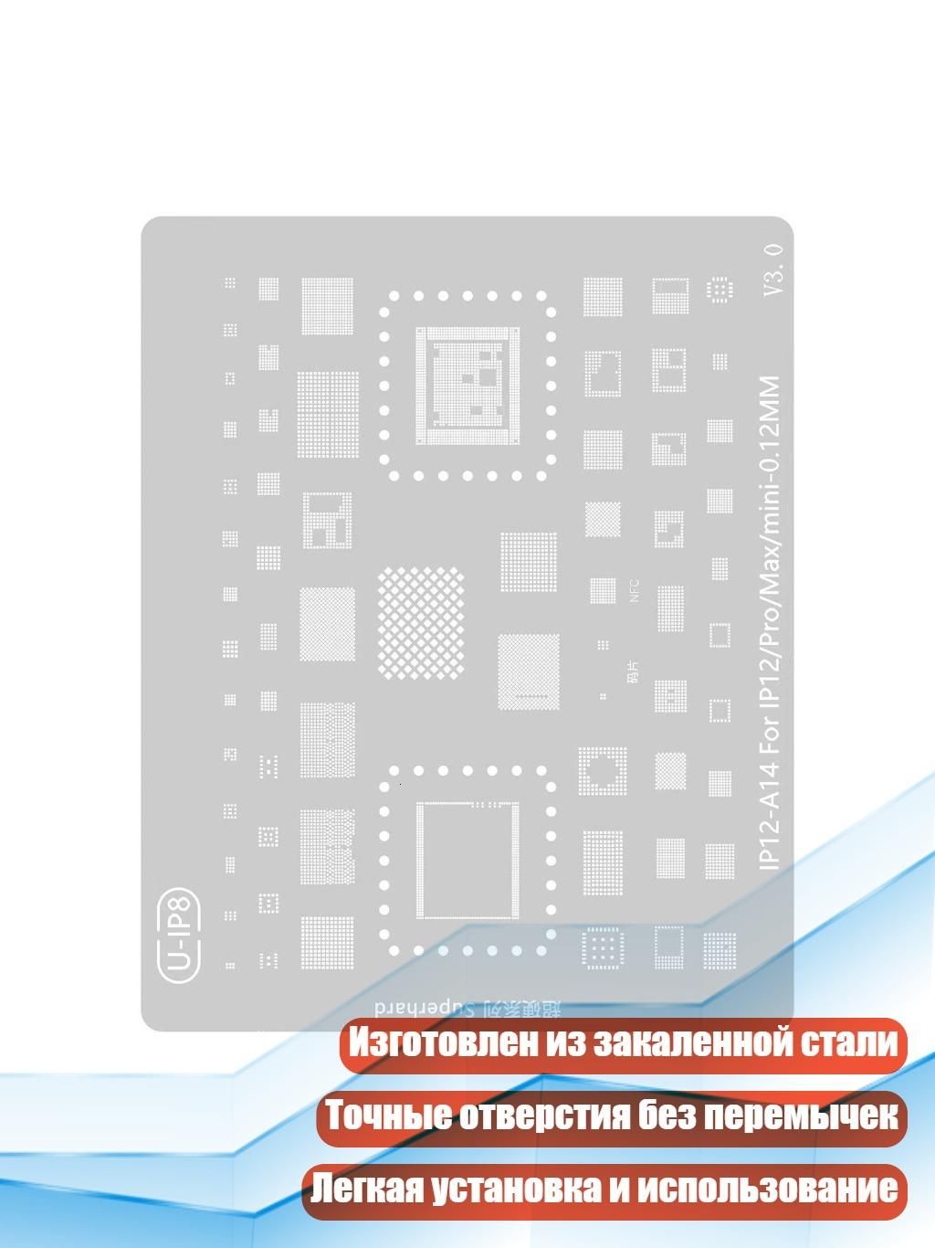Трафарет для перепайки BGA CPU для 15 14 13 12 11, шаблон для лужения, IP12 П