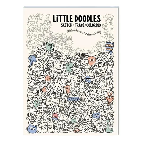 Антистресс раскраска с простыми рисунками, скетчбук для творчества и отдыха, книга-дудлы для детей и взрослых