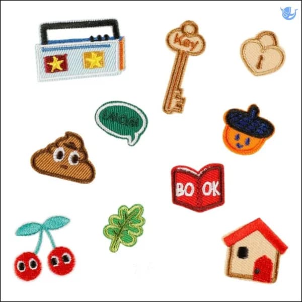 (1 комплект) Маленькая вишневая карточка-ключ diy сумка для ручной работы, тканевая наклейка-10 штук