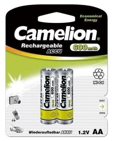 Аккумуляторная батарейка AA 600mAh Camelion ( упак 2 шт)
