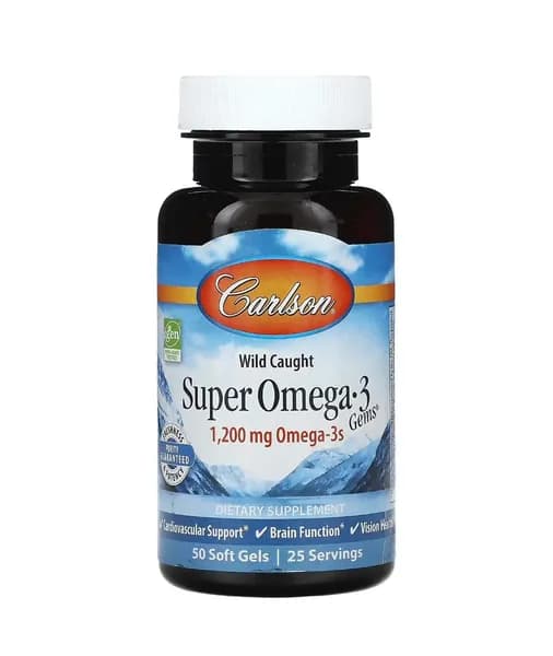 Carlson, Super omega-3, Супер омега-3, 600мг, 50 капсул