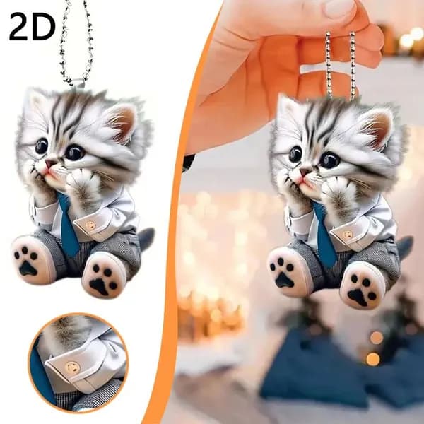 2D акриловые подвески-кошки подходят для автомобилей, сумок, ключей и т. д.