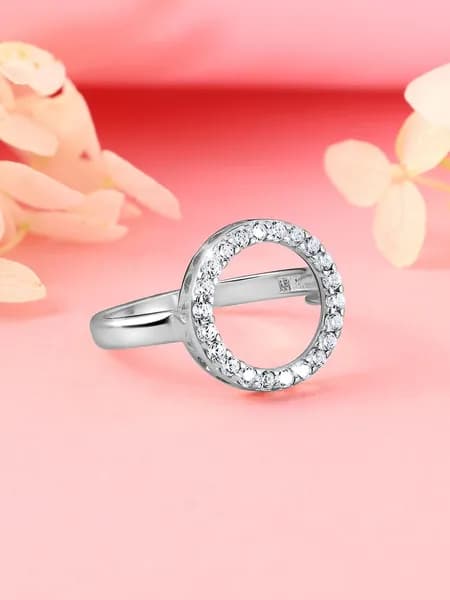 Серебряное кольцо с кругом