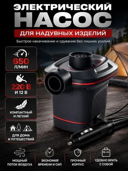 Электрический насос для матрасов и бассейнов 220 В 12 В