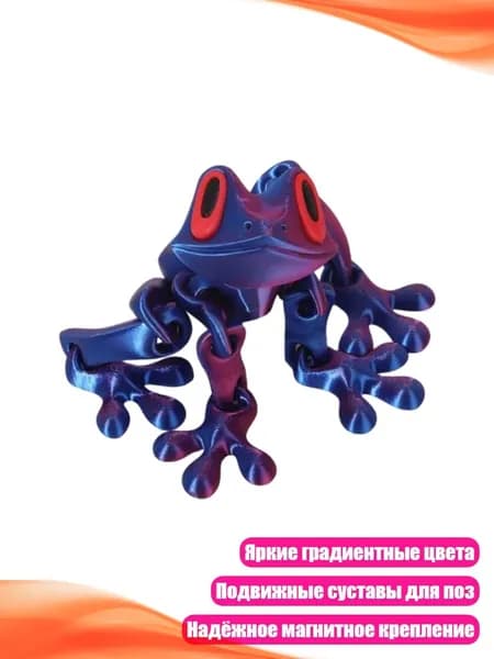 Магнитная 3D-скульптура лягушек, - Сине-фиолетовая лягушка Ref