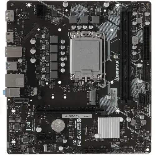 Biostar H610MT-E D5 [LGA 1700, Intel H610, 2xDDR5-5600 МГц, 1xPCI-Ex16, 1xM.2, Micro-ATX], Материнская плата