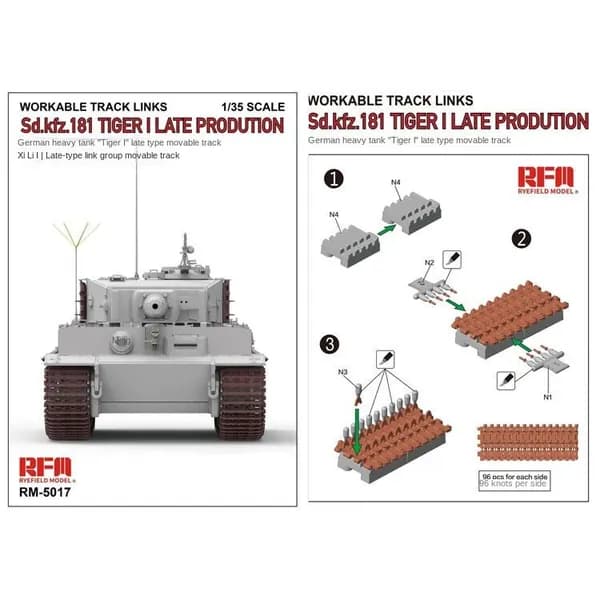 Rye Field RFM 5017 1/35 5017 подвижная гусеница Для Тигр I Поздние продукты Модель автомобиля