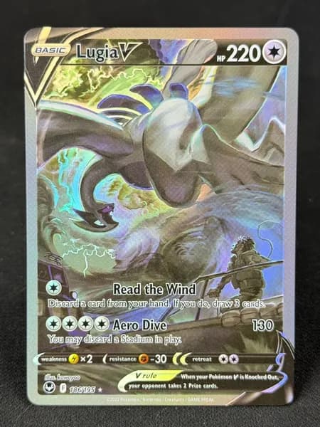 Портативные карты PKM S Настройка и прокси высококачественной фольги Lugia V Silver Tempest #186