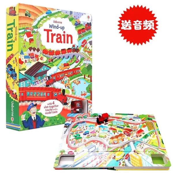 Печатная книга Usborne wind up bus train