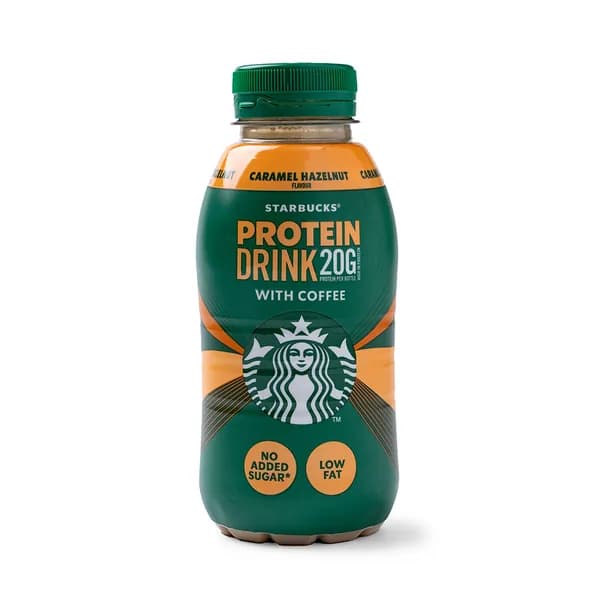 Молочный кофейный напиток Protein Drink Карамель и лесной орех , Starbucks, 330 мл, Дания