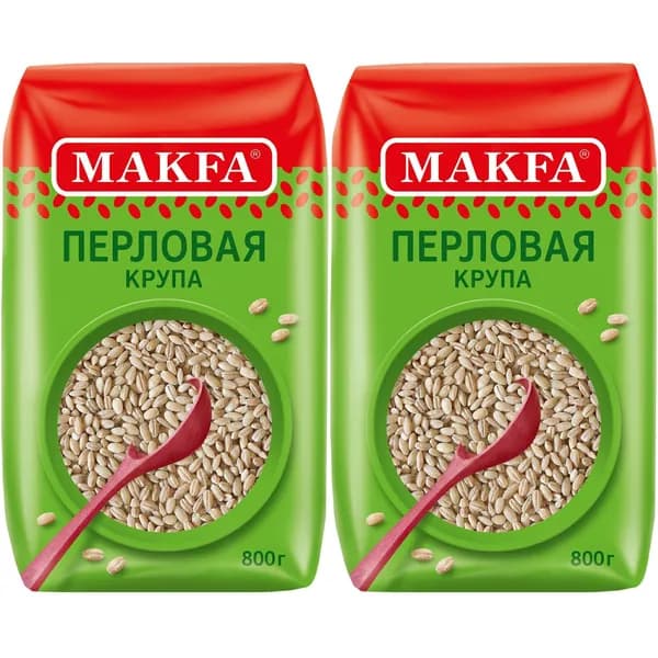 Крупа перловая Makfa 800 г, набор: 2 штуки