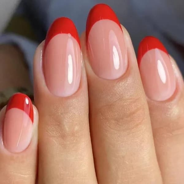 24 шт. Красные глянцевые накладные ногти, короткий квадрат, ABS, Рождество