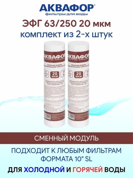 ЭФГ 63 250 20 мкм PP20 10SL для горячей и холодной воды 2 шт