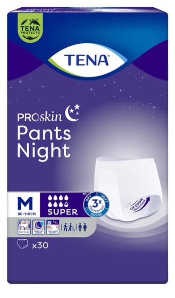 Трусики Tena ProSkin Pants Night Medium Super Absorbent для ночи, 30 шт. в упаковке 80-110 cm
