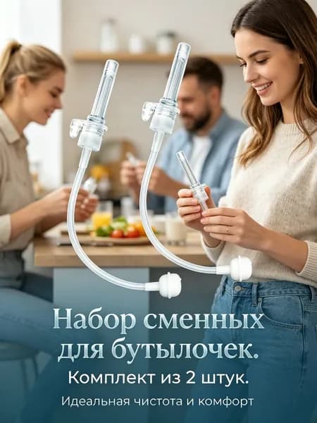 Трубочка для поильника с грузиком - 2 шт, ёршик в подарок