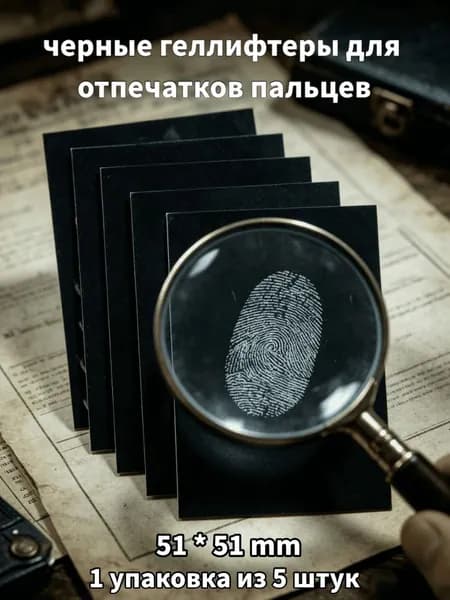 Черные гелевые лифтеры для отпечатков пальцев