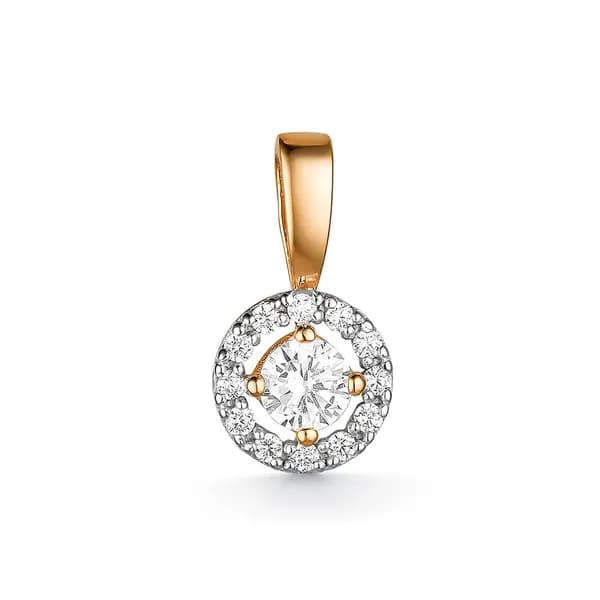 Подвес с фианитами из красного золота 585 пробы 585GOLD