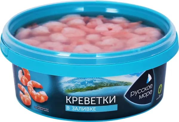 Креветки РУССКОЕ МОРЕ мясо в заливке, 300г