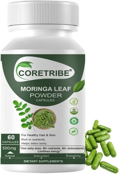 Moringa Capsules - Ежедневный лист суперфуд на растительной основе 60 капсул
