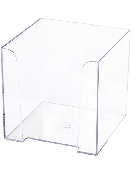 Блок подставка для бумажного блока / стикеров Brauberg Classic пластиковая, 90х90х90 мм, прозрачная