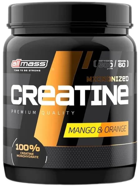 Креатин 100% моногидрат 300 гр Allmass Creatine Monohydrate Манго-апельсин 300 гр