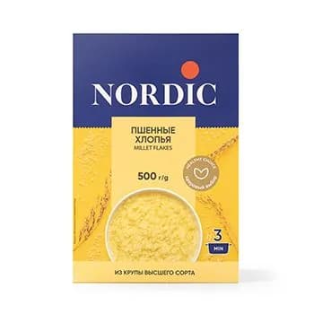 Хлопья пшённые, Nordic, 500 г, Россия -1 шт.