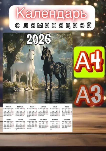 Календарь 2026 г., Настенный, A4