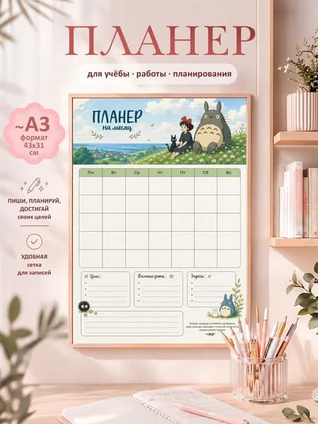 Планер постер Хаяо Миядзаки на стену А3