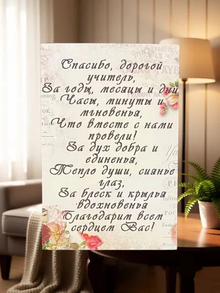 Открытка №4 "Любимому учителю" 10*15