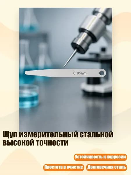 Щуп измерительный стальной высокой точности, Толщина 0,05 мм