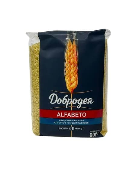 Добродея Макаронные изделия Алфавит Alfabeto, 900 гр