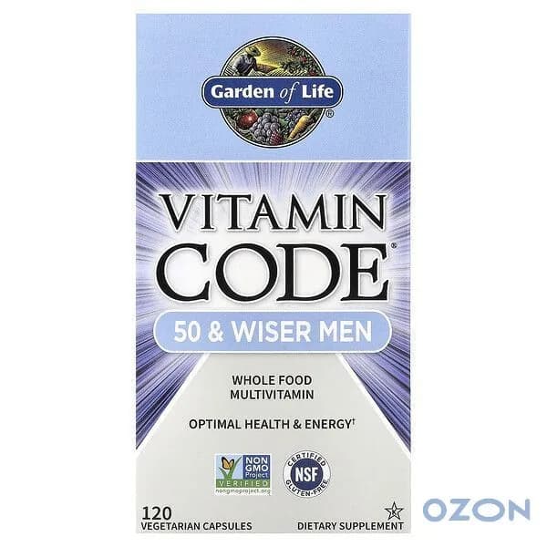 Garden of Life, Vitamin Code, Мультивитамины для мужчин от 50 лет и старше, 120 капсул