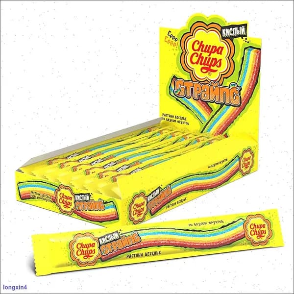 Эксклюзивный мармелад Chupa Chups Страйпс, 12 штук по 10,5 г