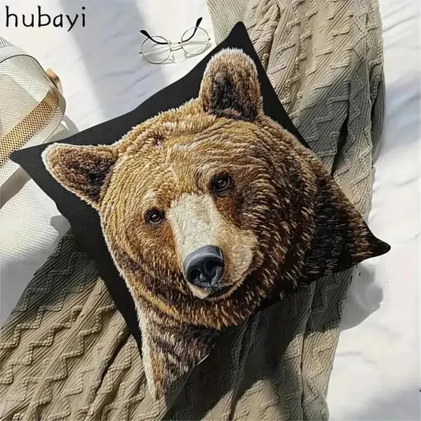 Наволочка 45x45 см 1 шт велюр искусственный, разноцветный 3d-эффект